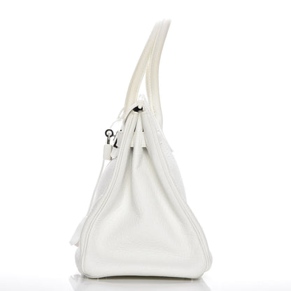 Hermes Taurillon Clemence Birkin 30 White 24 of 30