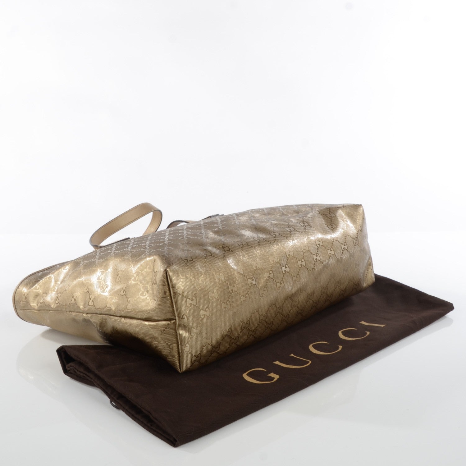 Gucci Imprime Monogram Medium Zippered Shopping Tote Champagne 4 of 8