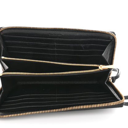 Balenciaga Grained Calfskin Neo Classic Gold Hardware Continental Zip Around Wallet Black 5 of 8
