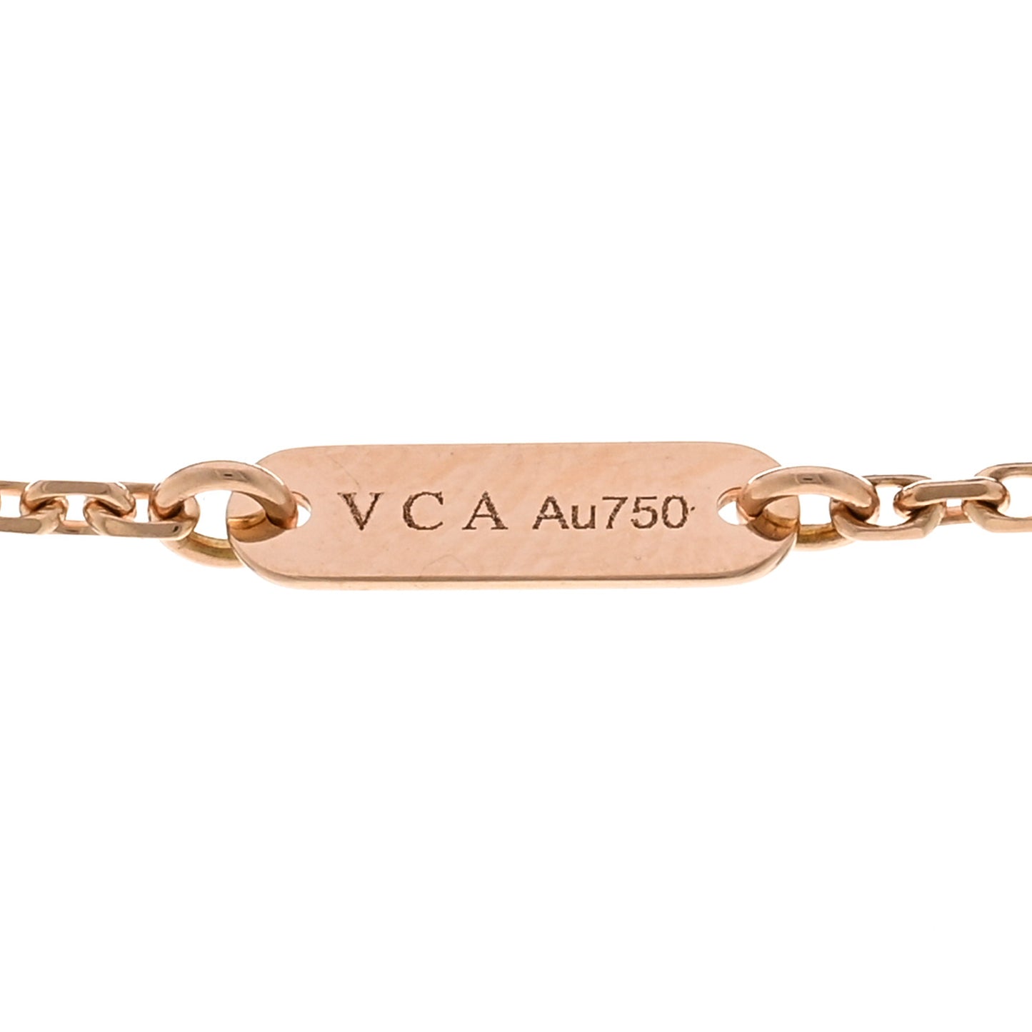 VAN CLEEF & ARPELS 18K Rose Gold Diamond Pink Porcelain Vintage Alhambra Pendant Necklace