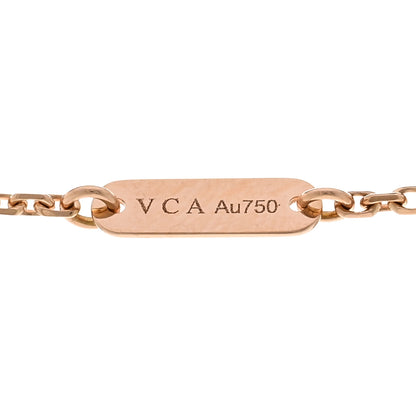 Van Cleef & Arpels VAN CLEEF & ARPELS 18K Rose Gold Diamond Pink Porcelain Vintage Alhambra Pendant Necklace 4 of 6