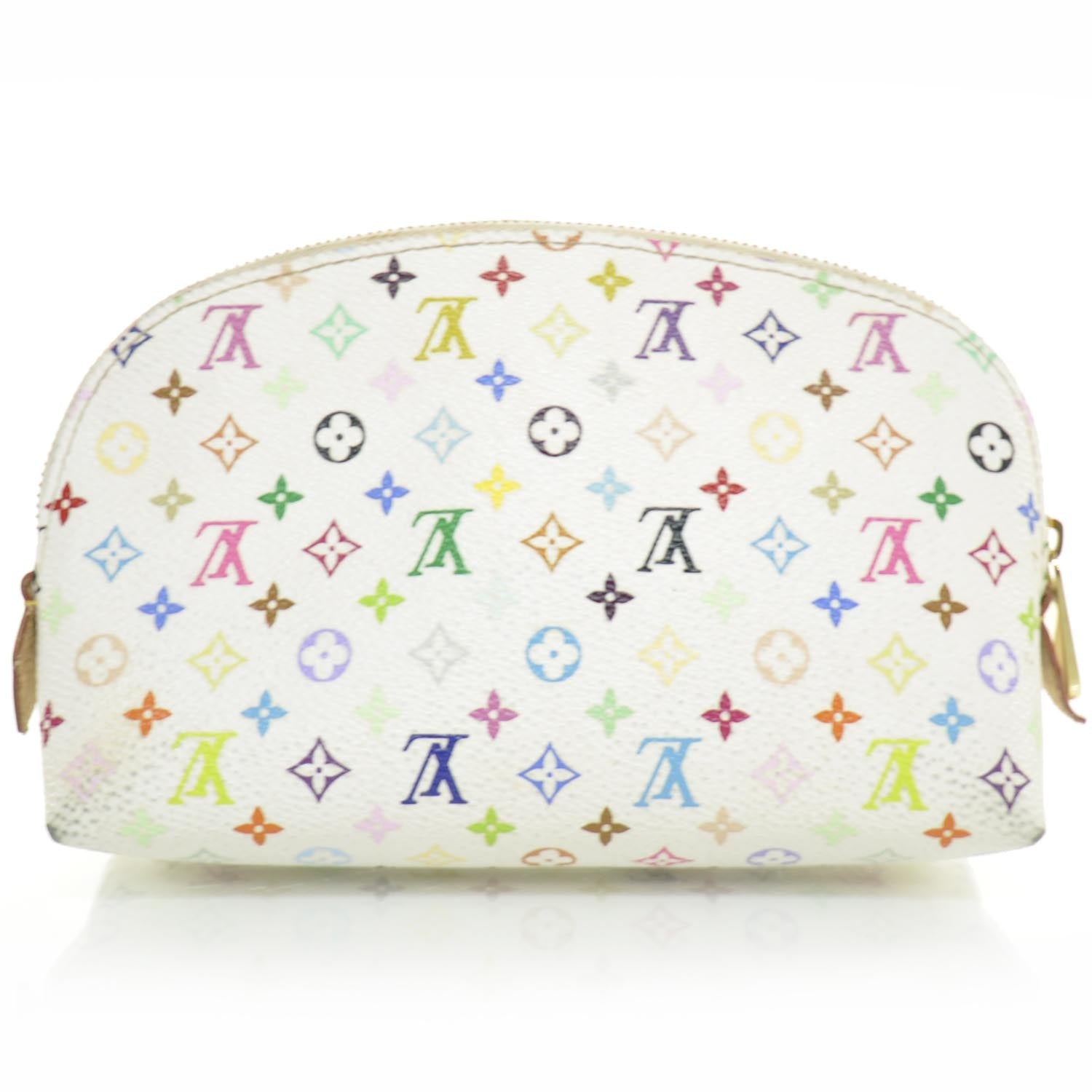 Louis Vuitton Monogram Multicolor Cosmetic Pouch White Litchi 2 of 7