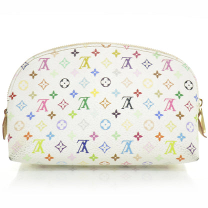 Louis Vuitton Monogram Multicolor Cosmetic Pouch White Litchi 2 of 7