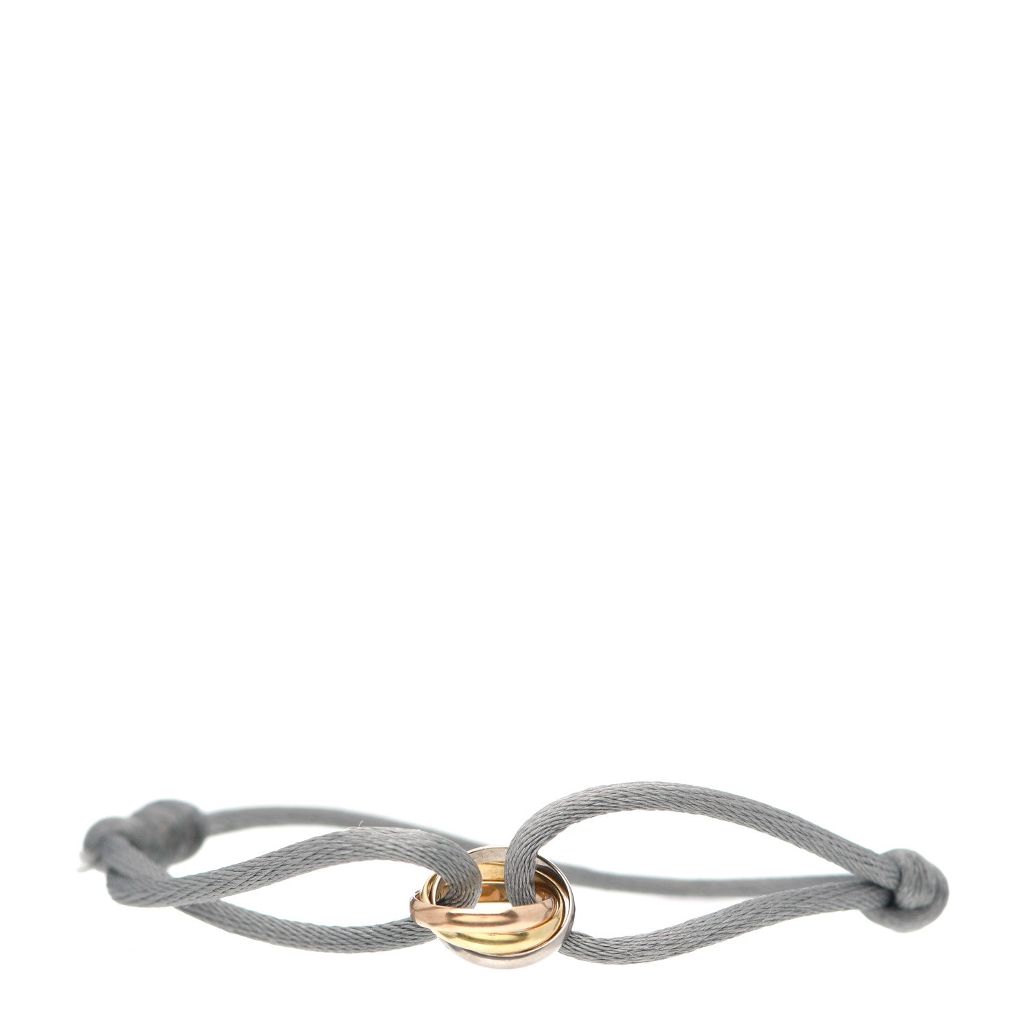 Cartier 18K Pink Yellow White Gold Trinity Adjustable Cord Bracelet Gray 1 of 4