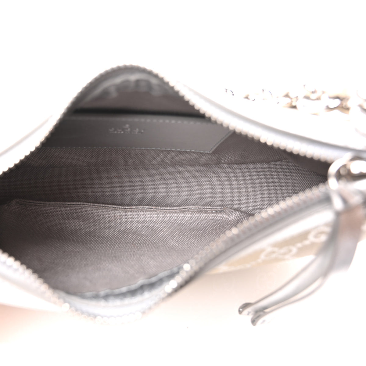 Gucci GG Supreme Monogram Emblem Small Shoulder Bag Beige Silver 5 of 10
