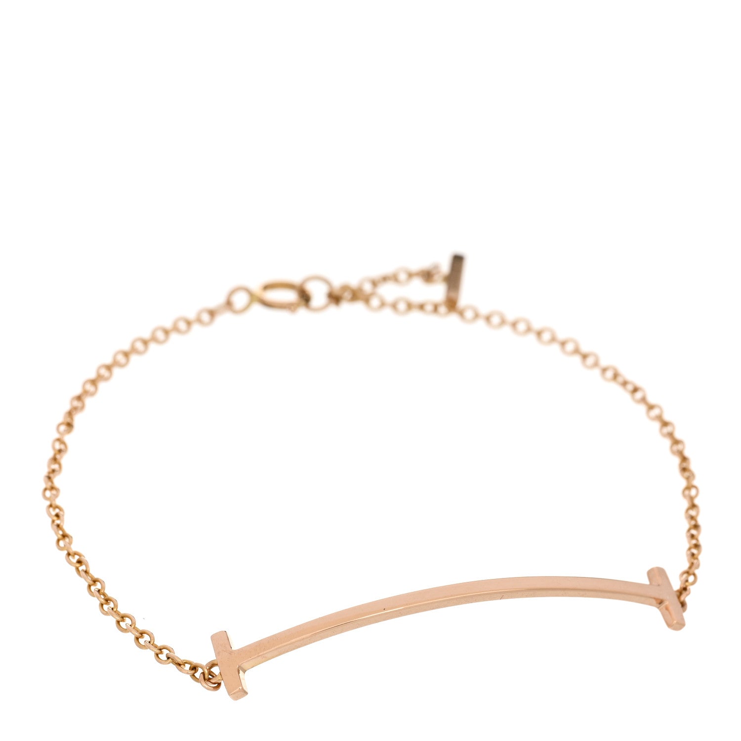Tiffany 18K Rose Gold T Smile Bracelet 1 of 3