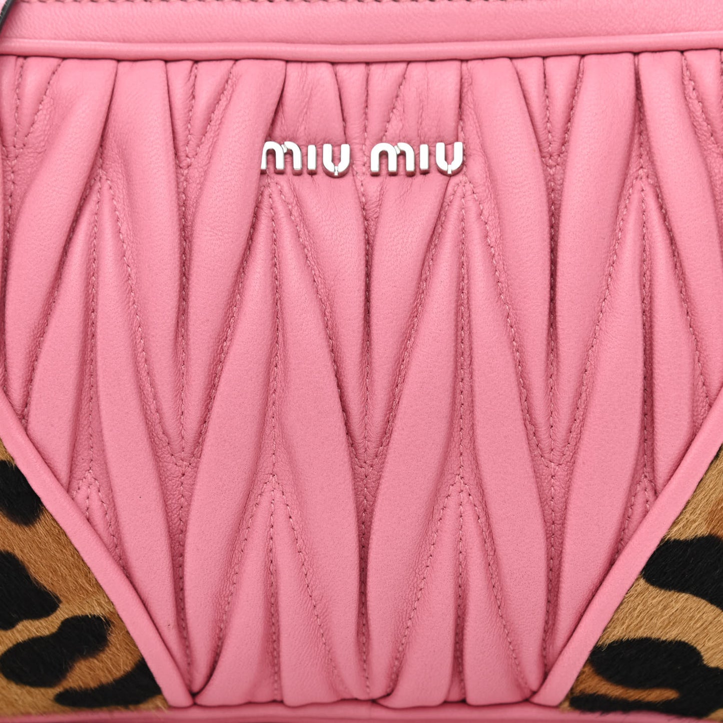 Nappa Matelasse Cavallino Patch Double Zip Shoulder Bag Miele Moro