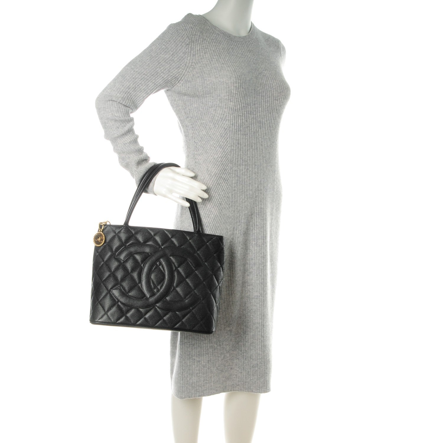 Chanel Caviar Quilted Medallion Tote Black 2 of 7