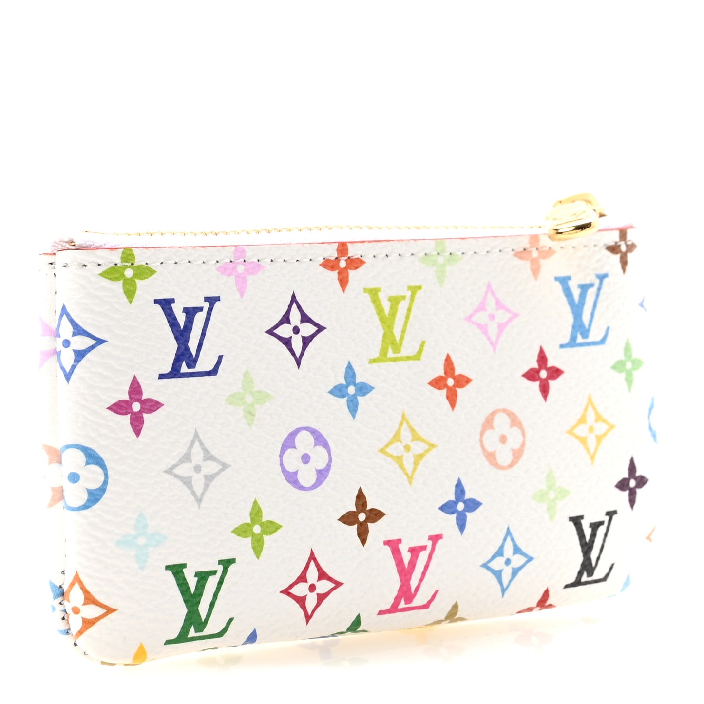 LV X TM Monogram Multicolor Key Pouch White