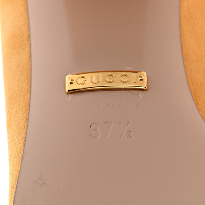 Gucci Kid Scamosciato GG Marmont Fringe 50mm Loafer Pumps 37.5 Crystal Copper 7 of 10