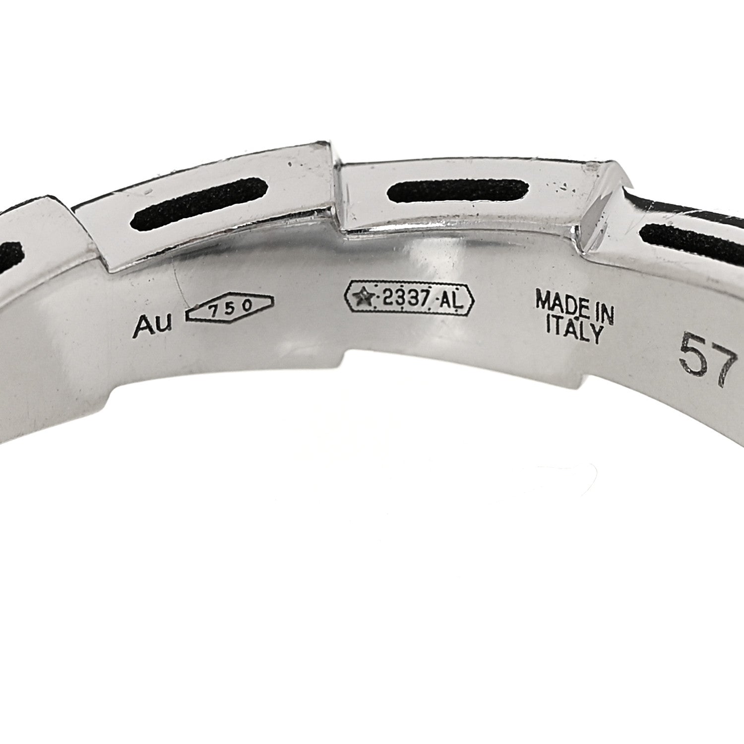 Bulgari 18K White Gold Serpenti Viper Band Ring 57 8 4 of 7