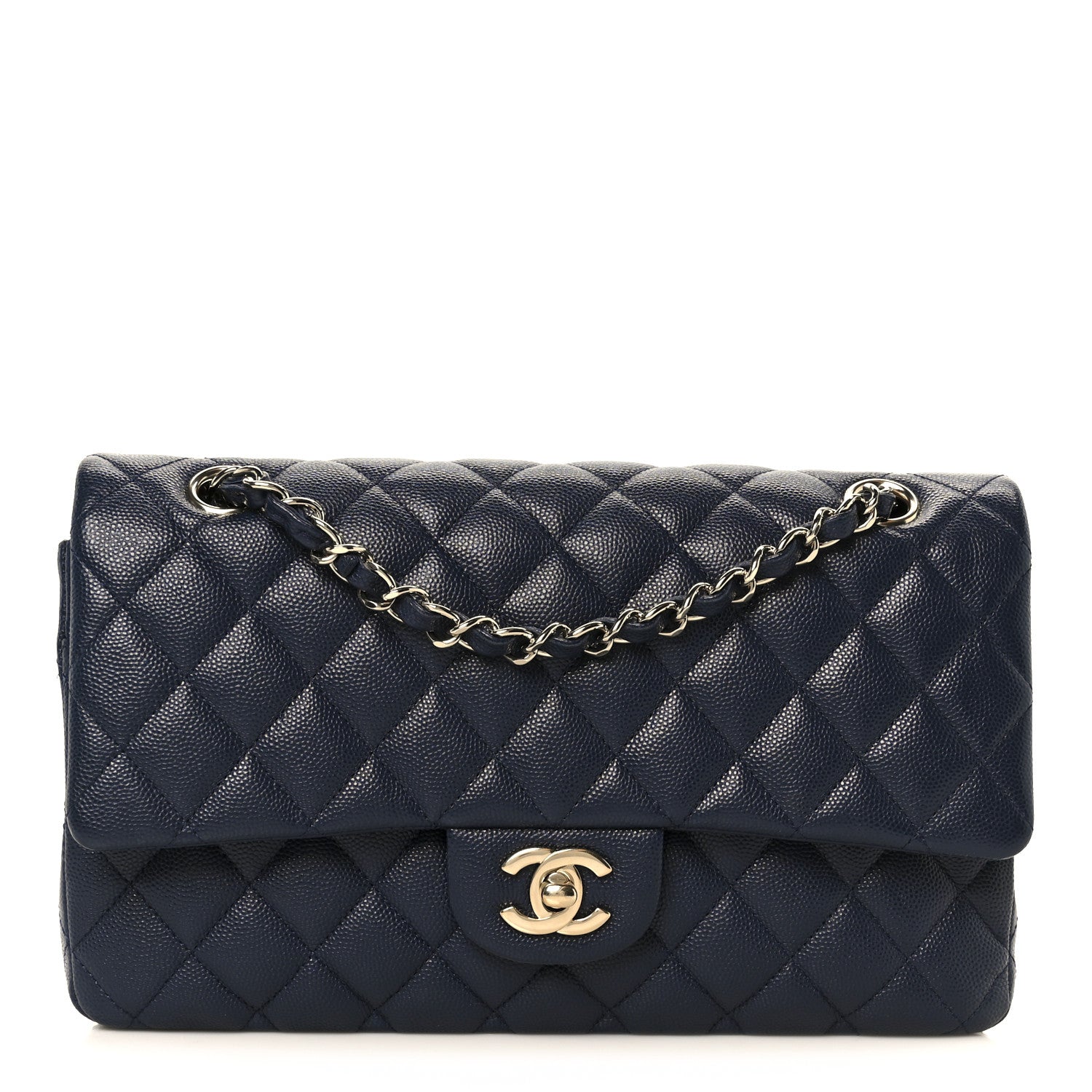 Chanel Caviar Quilted Medium Double Flap Navy Navy 1 of 12