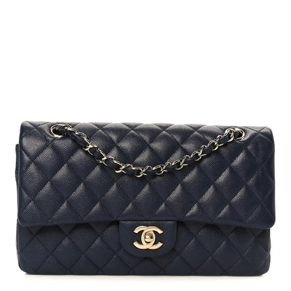 Chanel Caviar Quilted Medium Double Flap Navy Navy 1 of 12