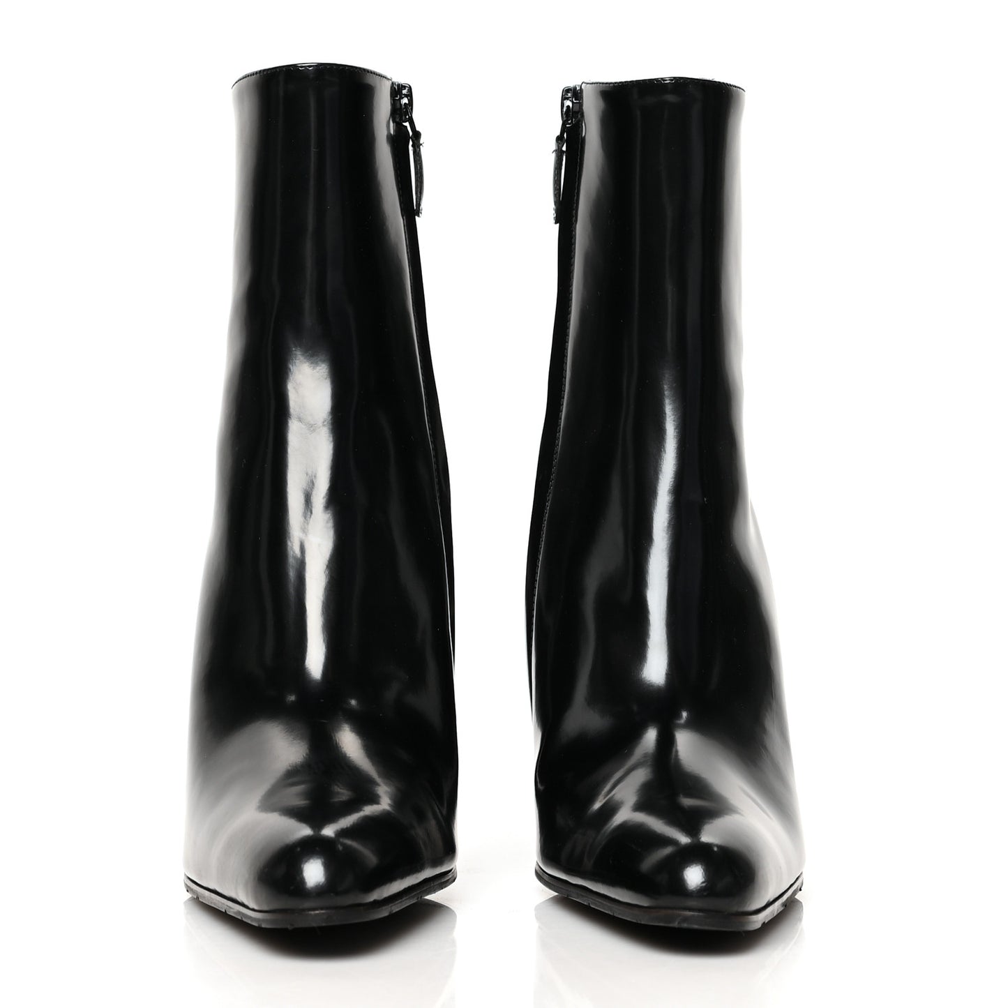 Patinated Calfskin Round Toe 110 Booties 38 Black