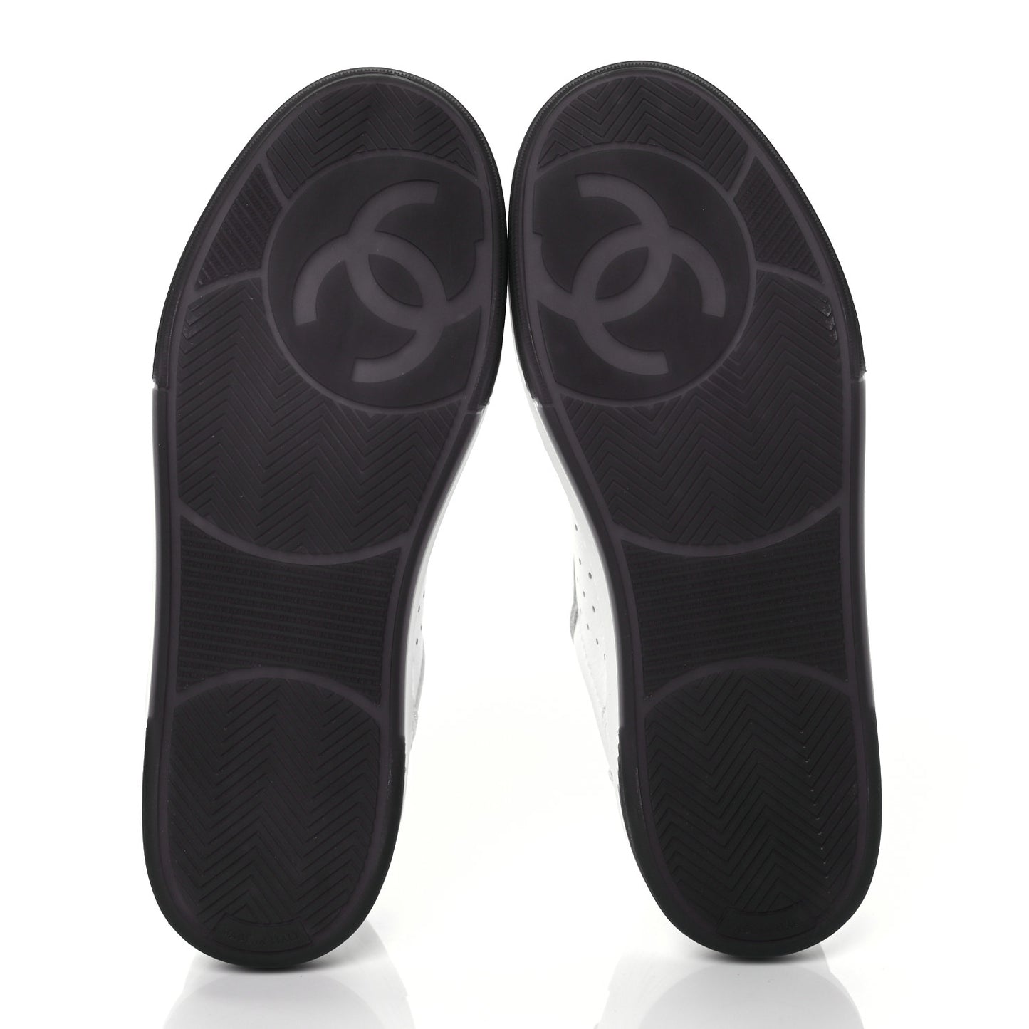 Grained Calfskin Fabric Womens Logo Sneakers 39.5 White Black