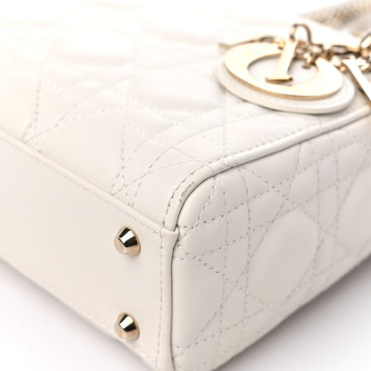 Christian Dior Lambskin Cannage Mini Lady Dior White 8 of 10
