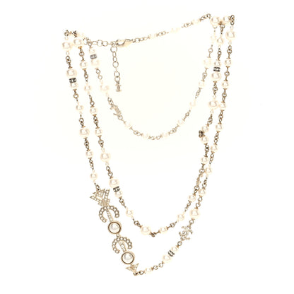 Chanel Pearl Crystal Queen of France Necklace Gold 3 of 5