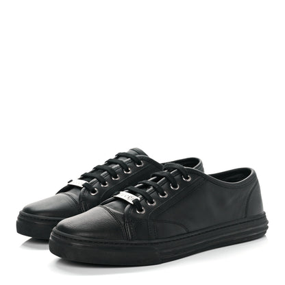Gucci Calfskin Miro Soft Womens Lace Up Sneakers 37 Black 3 of 7