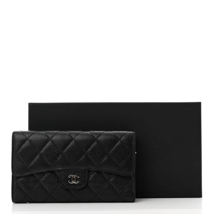 Chanel Caviar Quilted Large Flap Wallet Black 10 of 10