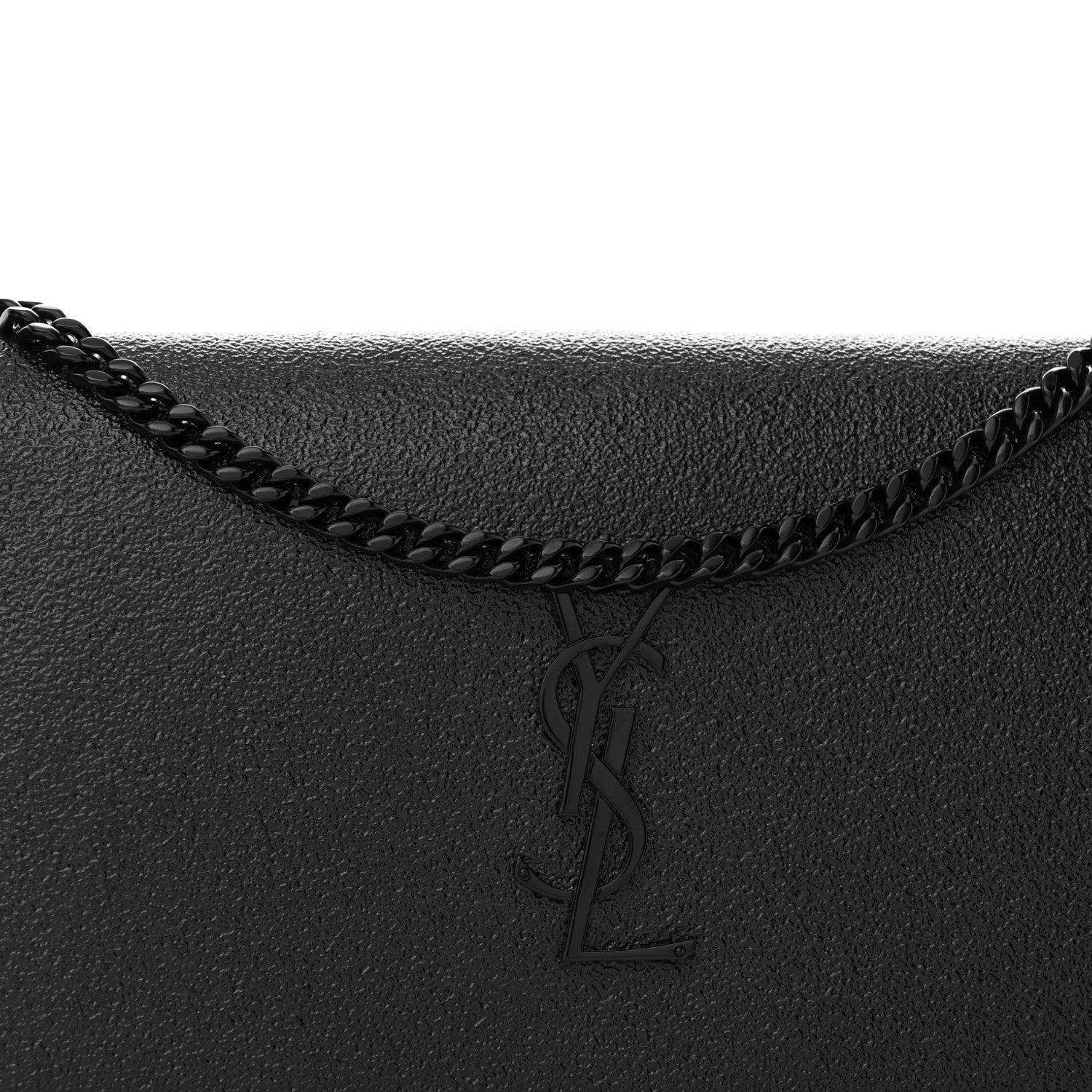 Saint Laurent Grain De Poudre Monogram Chain Wallet Black 8 of 13