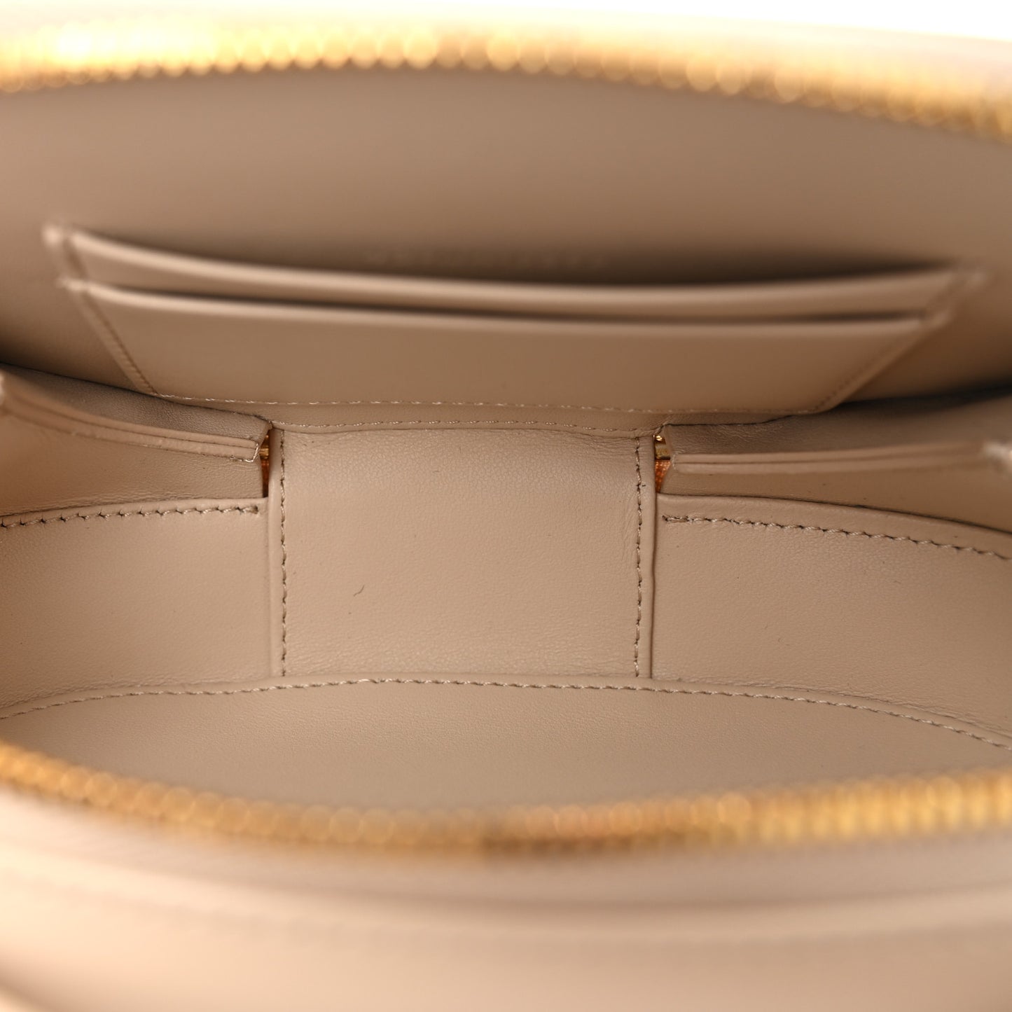 Calfskin CD Signature Oval Crossbody Camera Bag Caramel Beige