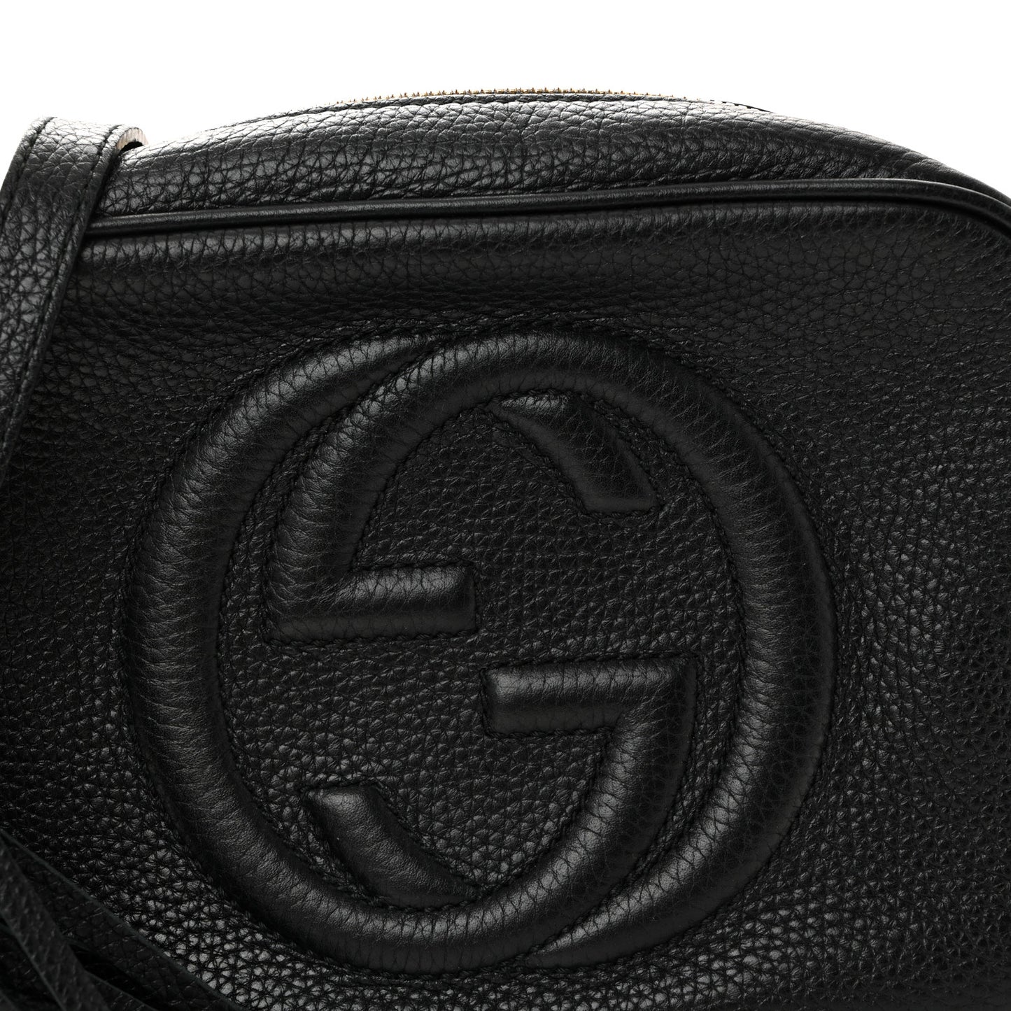 Pebbled Calfskin Small Soho Disco Bag Black