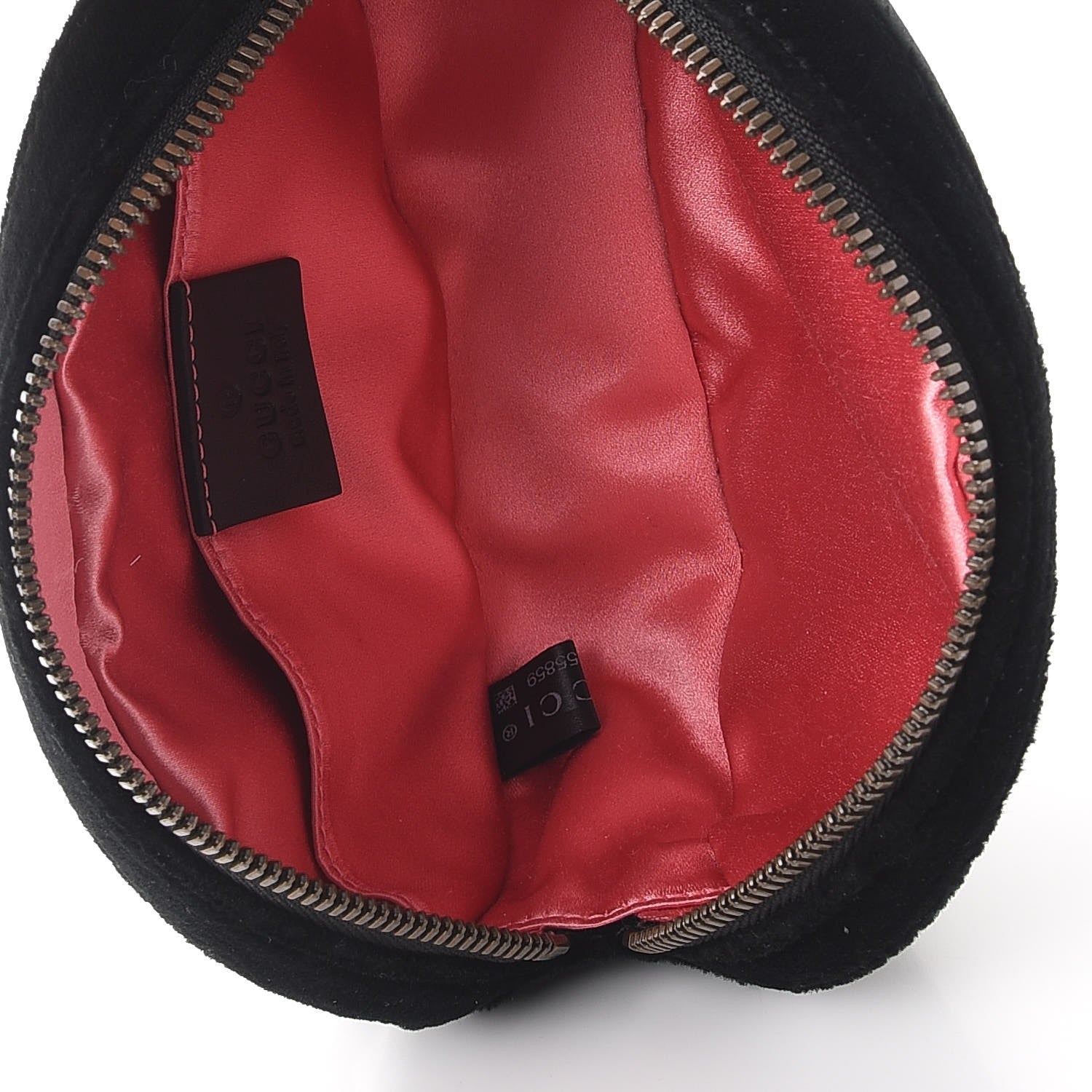 Gucci Velvet Matelasse GG Marmont Belt Bag 85 34 Black 6 of 10