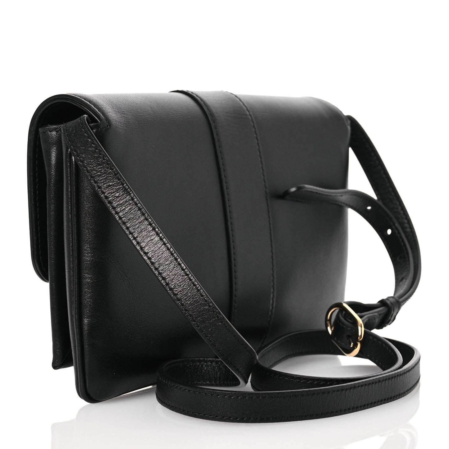 Vitello Palmellato Lux Small Arli Flap Shoulder Bag Black