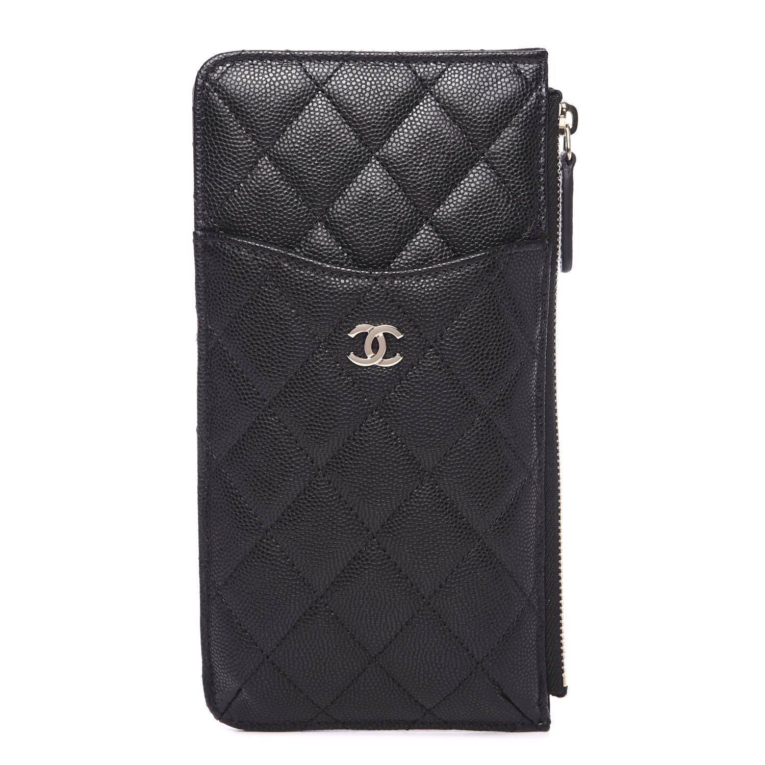 Chanel Caviar Quilted Classic Flat Wallet Pouch Black 1 of 7