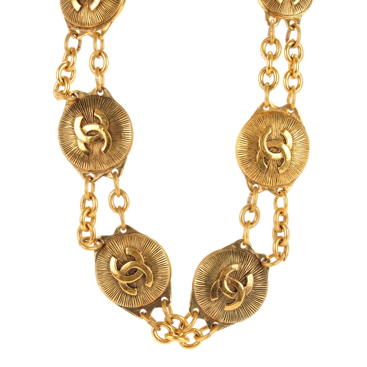 Chanel CC Medallion Short Necklace Gold 1 of 3