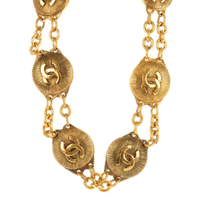 Chanel CC Medallion Short Necklace Gold 1 of 3