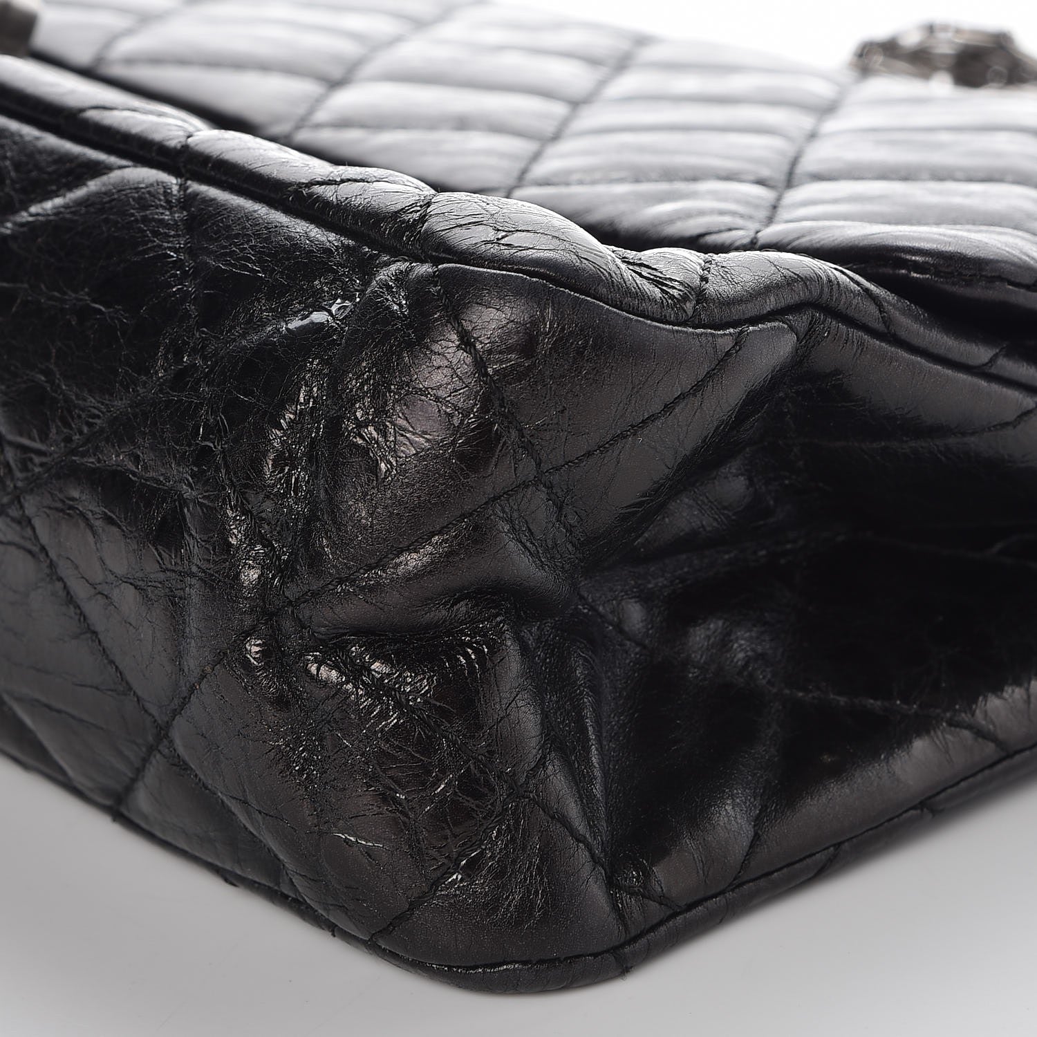 Chanel Metallic Aged Calfskin Quilted 2.55 Reissue 228 Flap Black 9 of 10