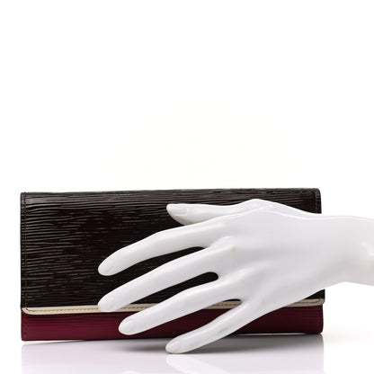 Louis Vuitton Electric Epi Flore Wallet Tri-Color Prune 2 of 7