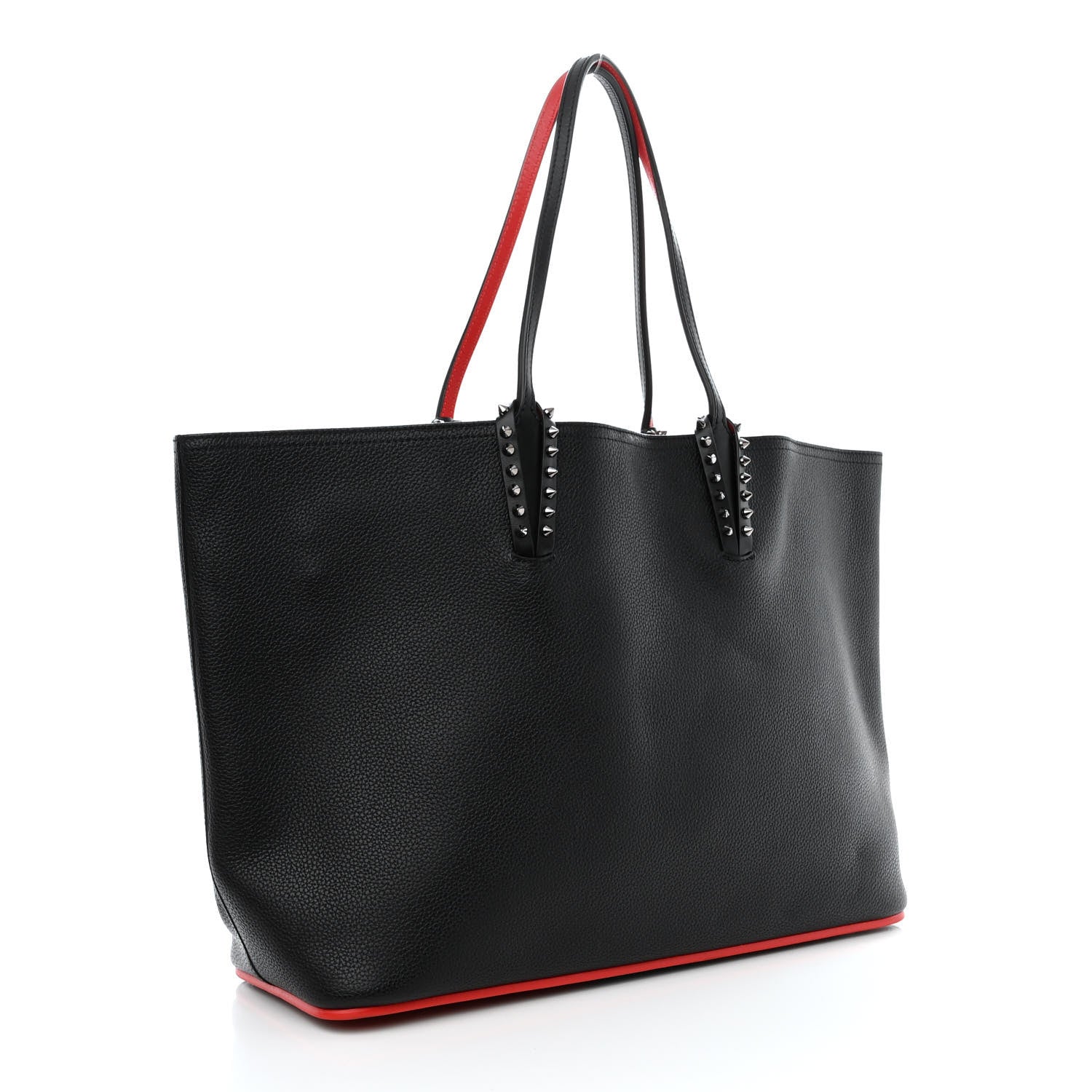 Christian Louboutin Calfskin Spikes East West Cabata Tote Black 4 of 12