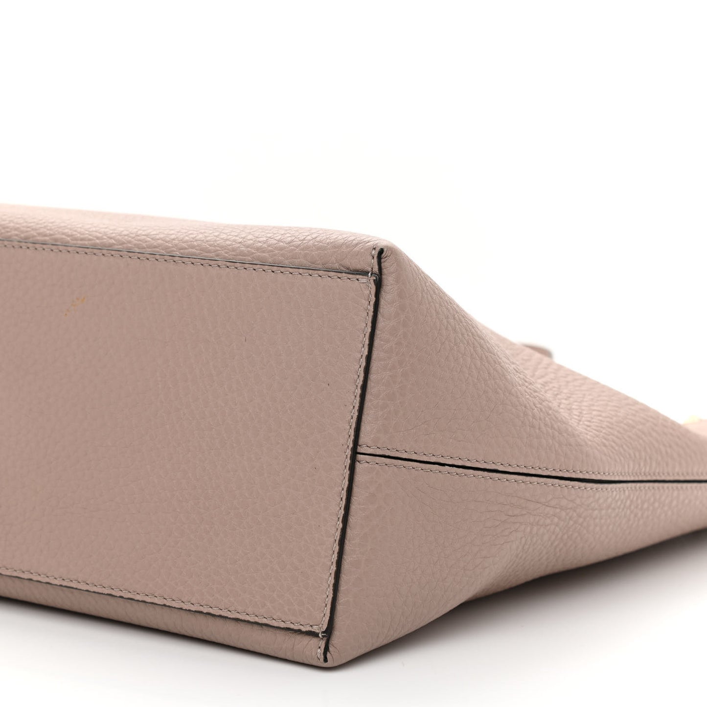 Grained Calfskin Rockstud Shoulder Tote Poudre