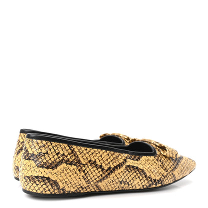 Gucci Snakeskin GG Bow Ballet Flats 38 Roccia 5 of 9