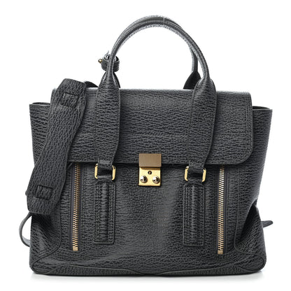 3.1 Phillip Lim Textured Calfskin Medium Pashli Satchel Ash Charcoal 1 of 10