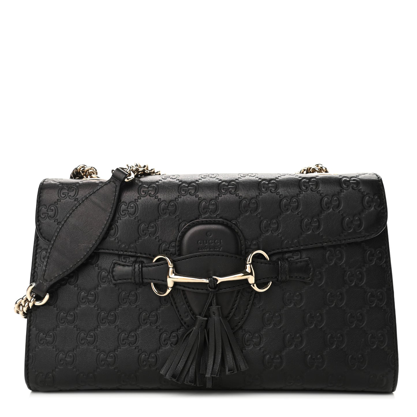 Microguccissima Medium Emily Chain Shoulder Bag Black