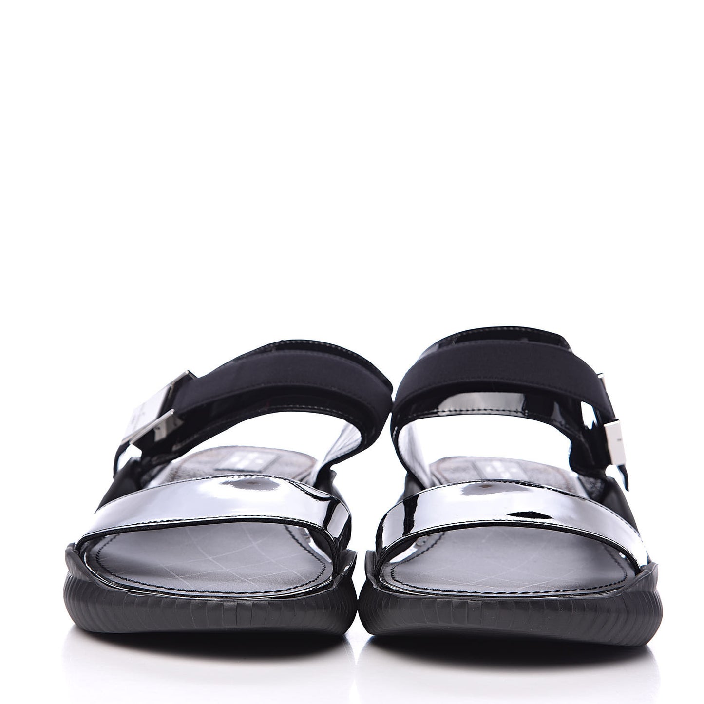 Patent Monogram Sandals 36 Black