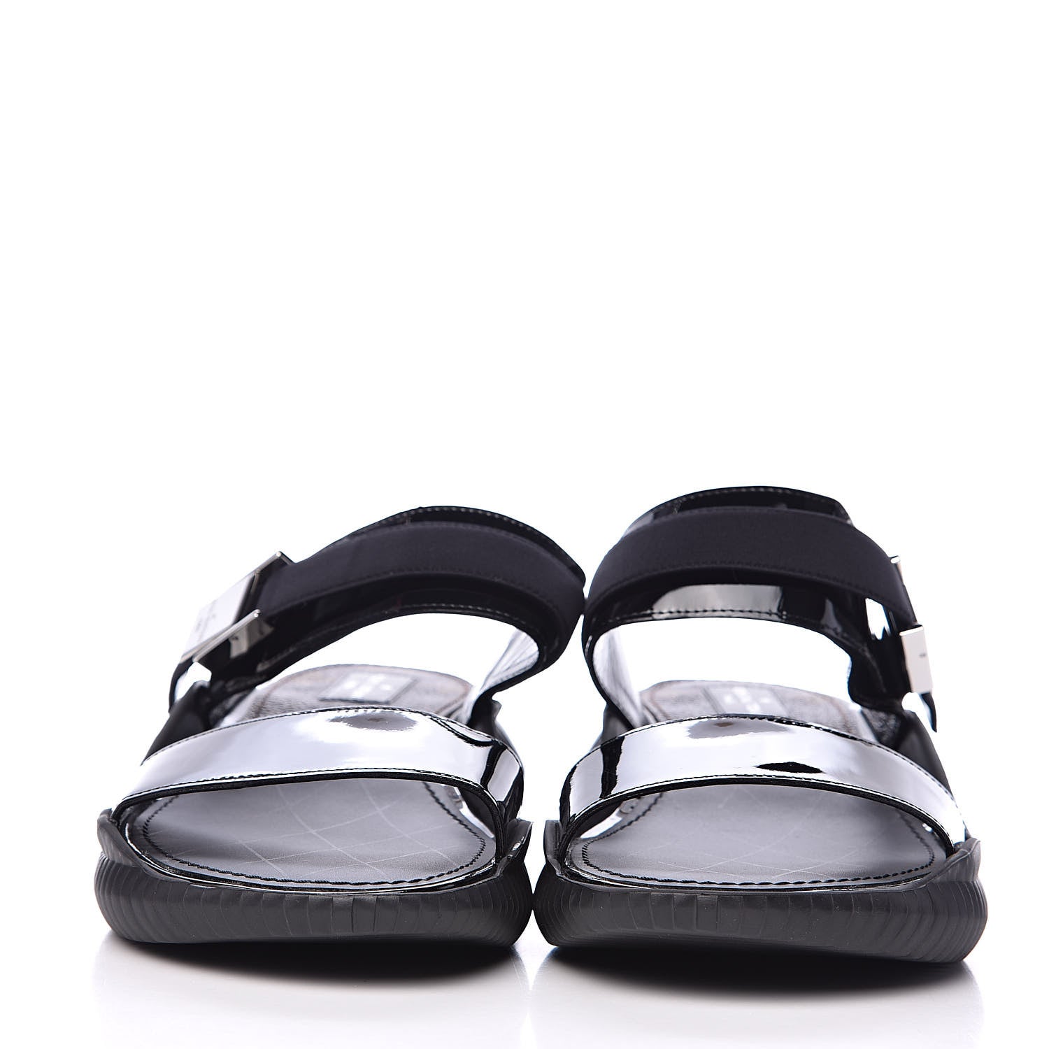 Louis Vuitton Patent Monogram Sandals 36 Black 3 of 13