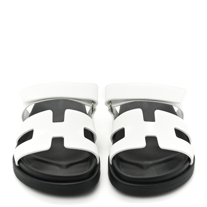 Hermes Calfskin Womens Chypre Sandals 36.5 White 2 of 9