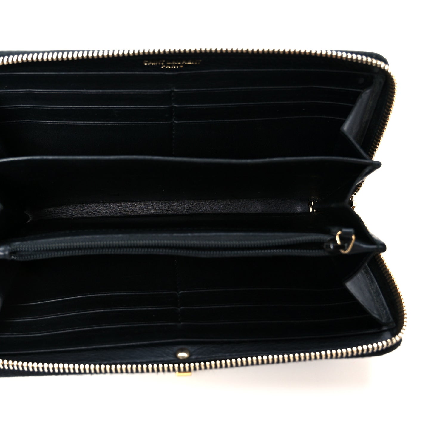 Calfskin Classic Y Ligne Zip Around Wallet Black