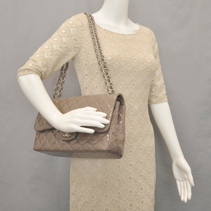 Chanel Patent Jumbo Double Flap Taupe 2 of 11