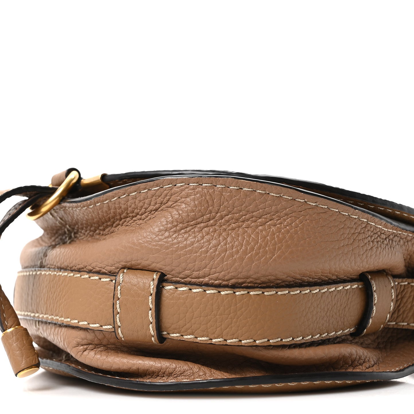 Calfskin Mini Marcie Round Crossbody Bag Nut