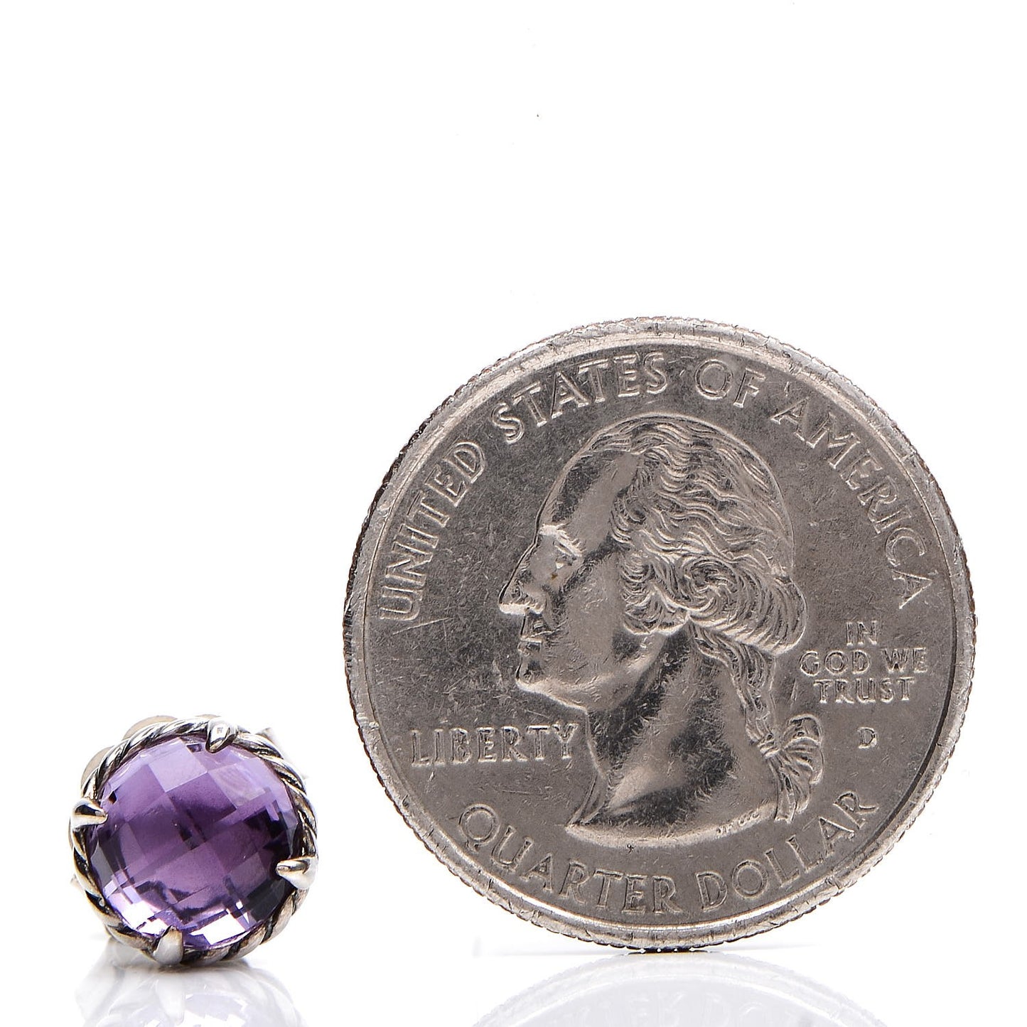 Sterling Silver Amethyst 8mm Chatelaine Earrings