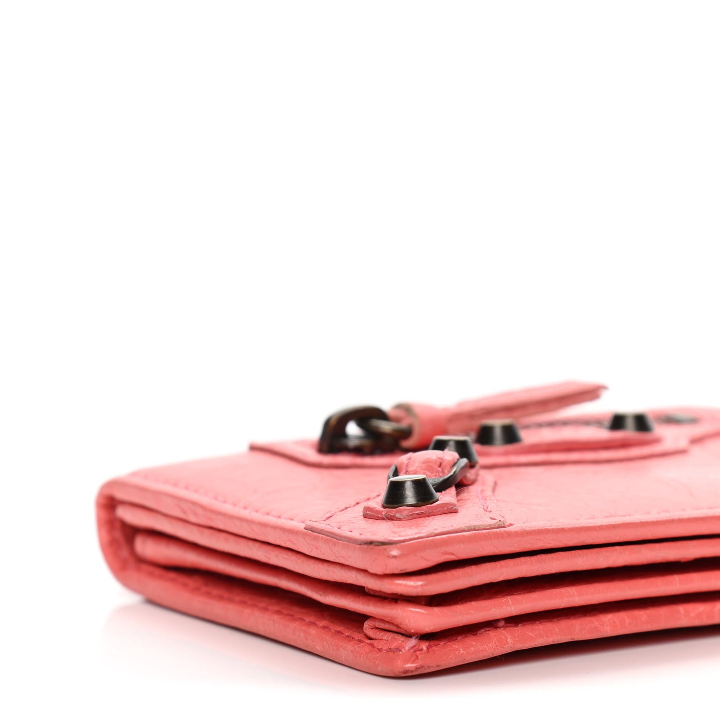 Agneau Classic Hardware Card Case Rose Azalee