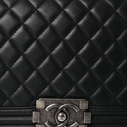 Chanel Lambskin Quilted Medium Boy Flap Black 9 of 12