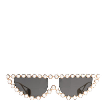 Gucci Metal Pearl Cat Eye Sunglasses GG0364S Gold 4 of 8