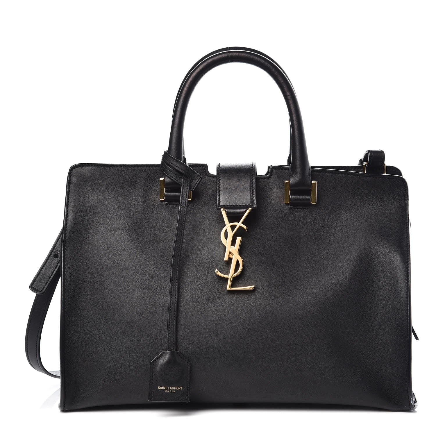 Saint Laurent Smooth Calfskin Small Monogram Cabas Black 1 of 12