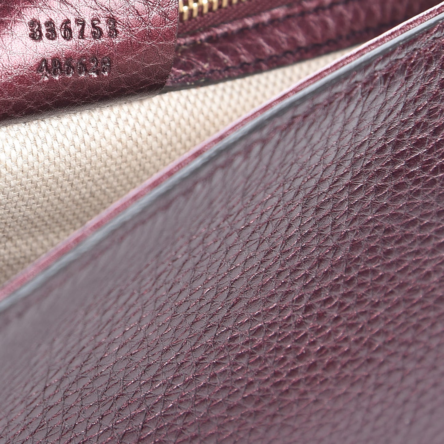 Metallic Cellarius Calfskin Medium Soho Clutch Classic Burgundy